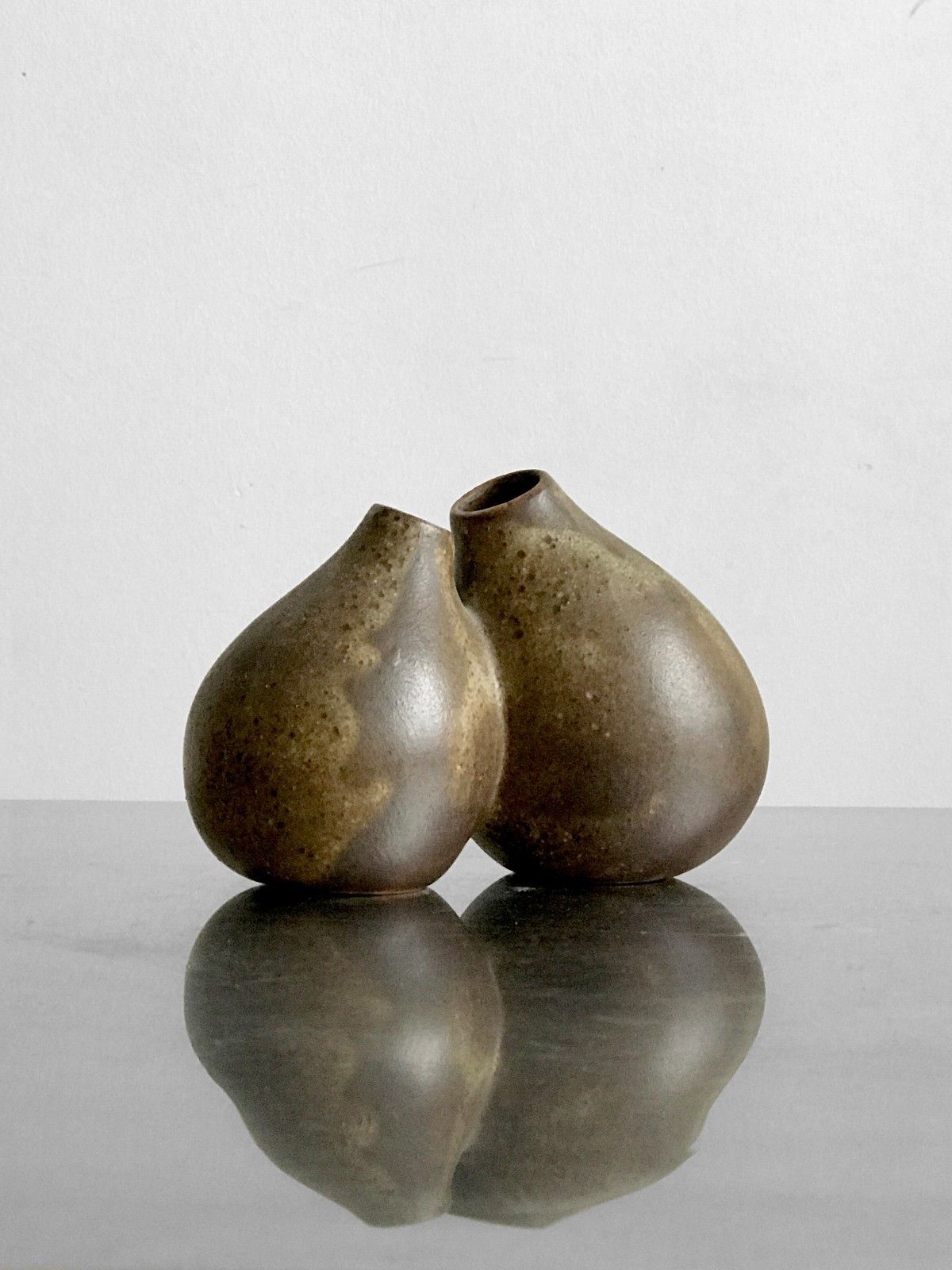 DOUBLE VASE SOLIFLORE EN GRÈS JACQUELINE ET TIM ORR 1960