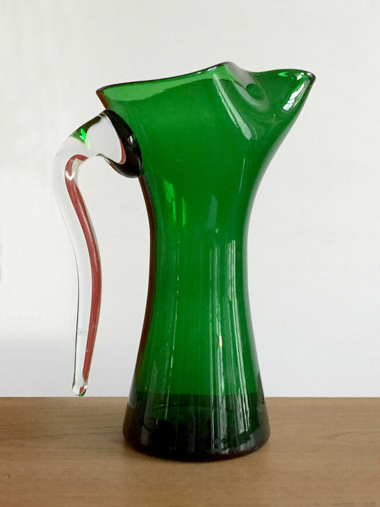 Large green Murano pitcher