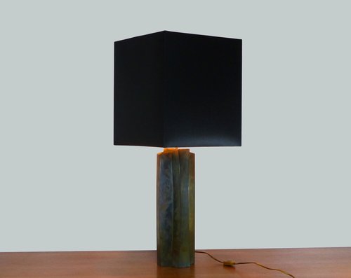 PATINATED BRASS LAMP 1970 XXL