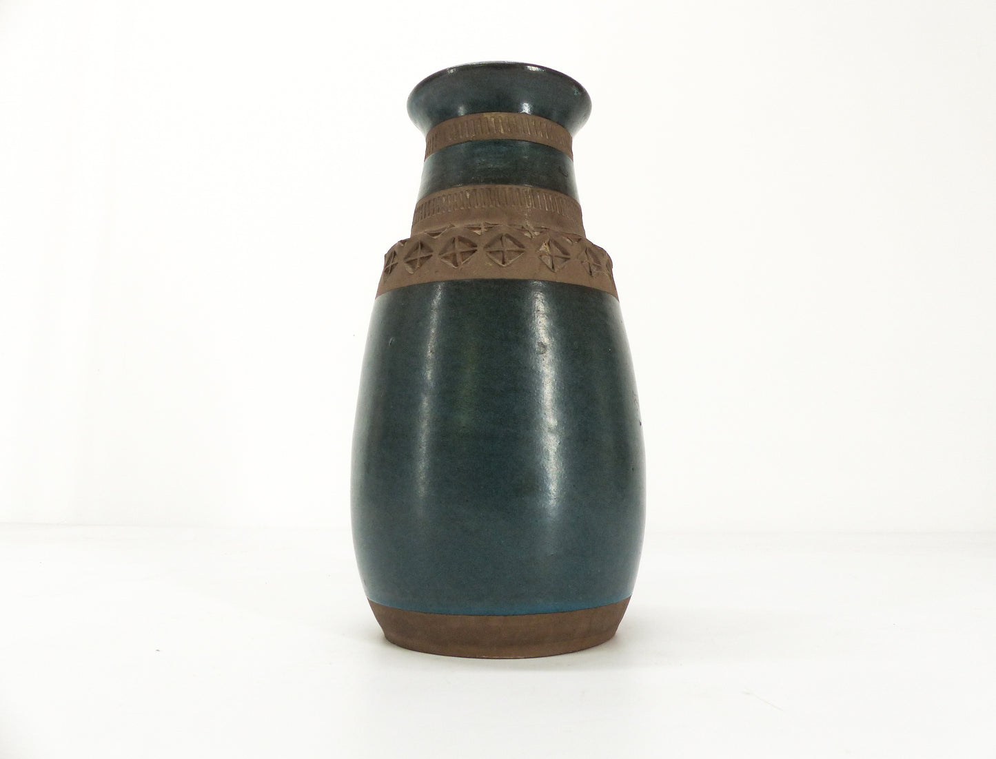 Vase en céramique émaillée bleue Bitossi 1960