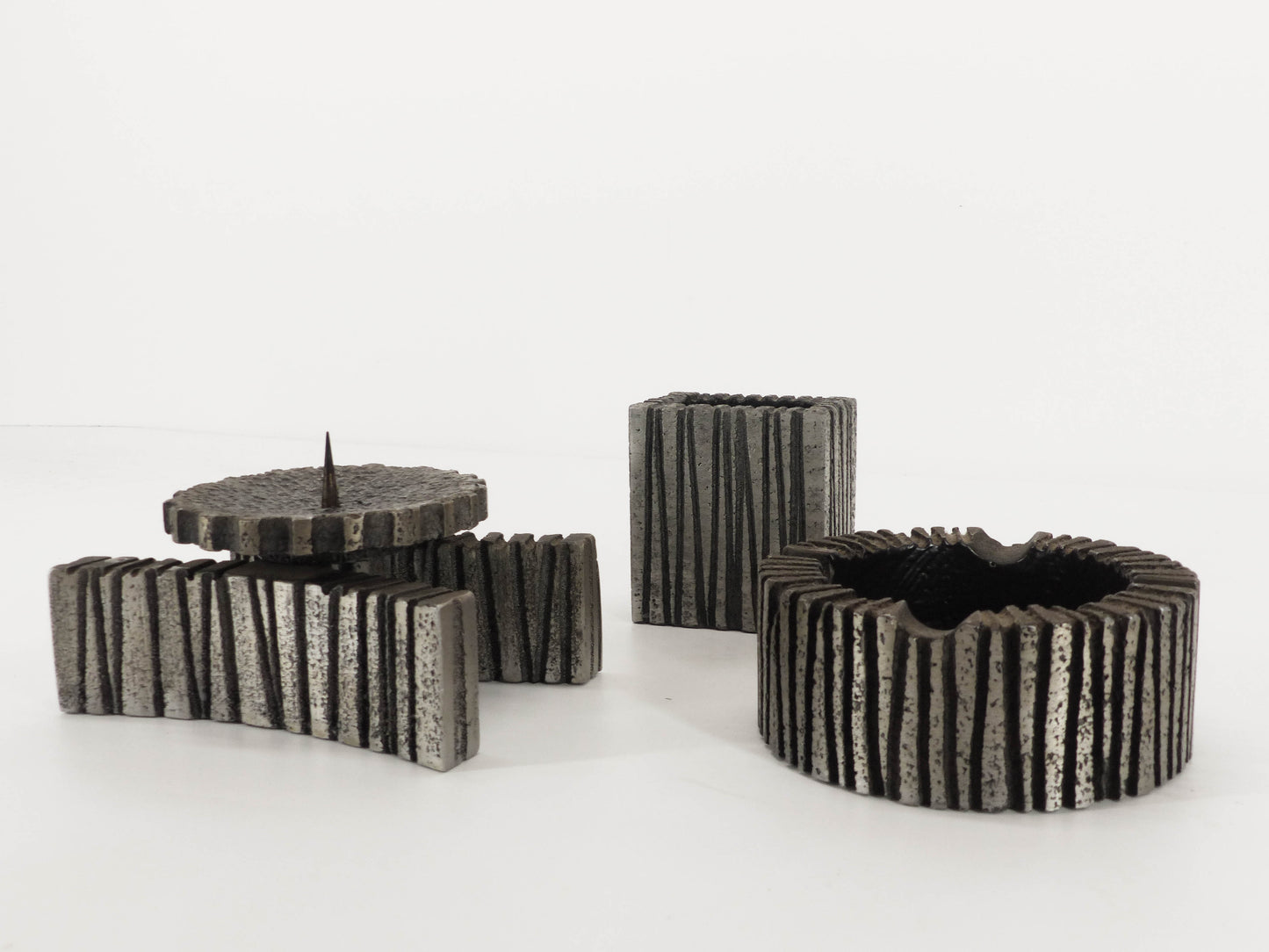 Brutalist smoking kit and candle holder Willy Ceysens 1960