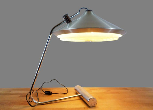 GRANDE LAMPE CHROMÉ 1970 AVEC CONTREPOIDS