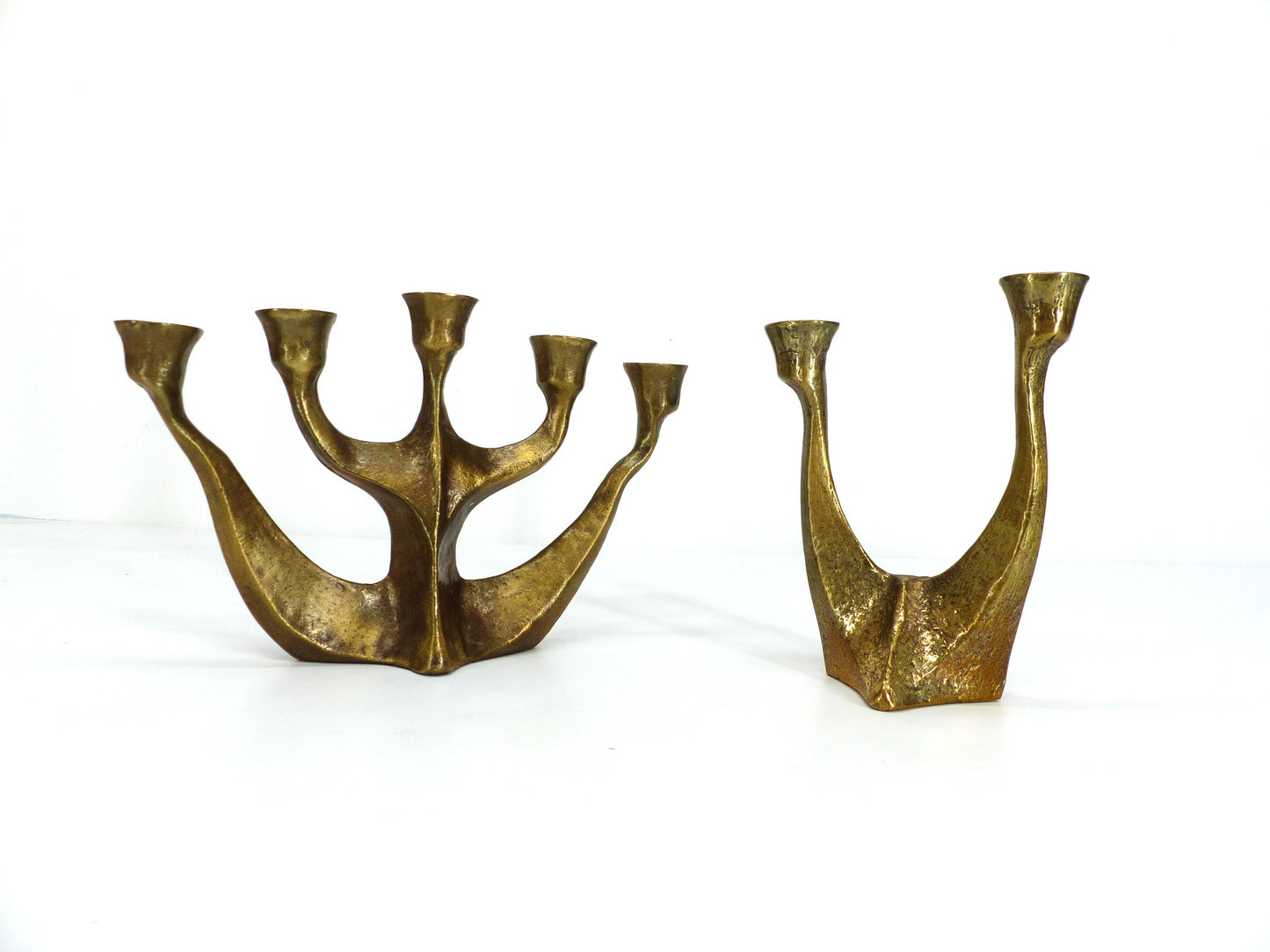 Set de chandeliers brutalistes en bronze Horst Dalbeck 1960