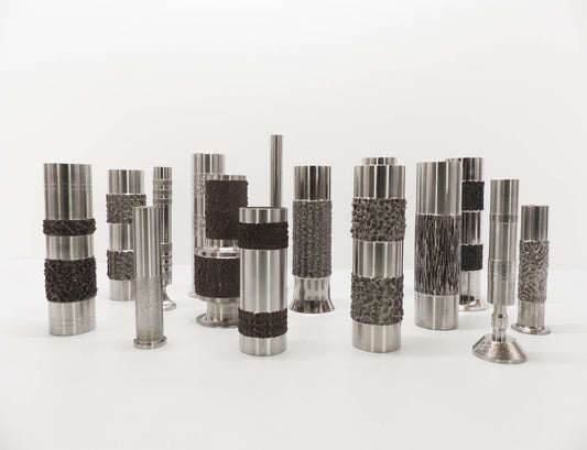 Set of 15 BMF brutalist space age vases 1970