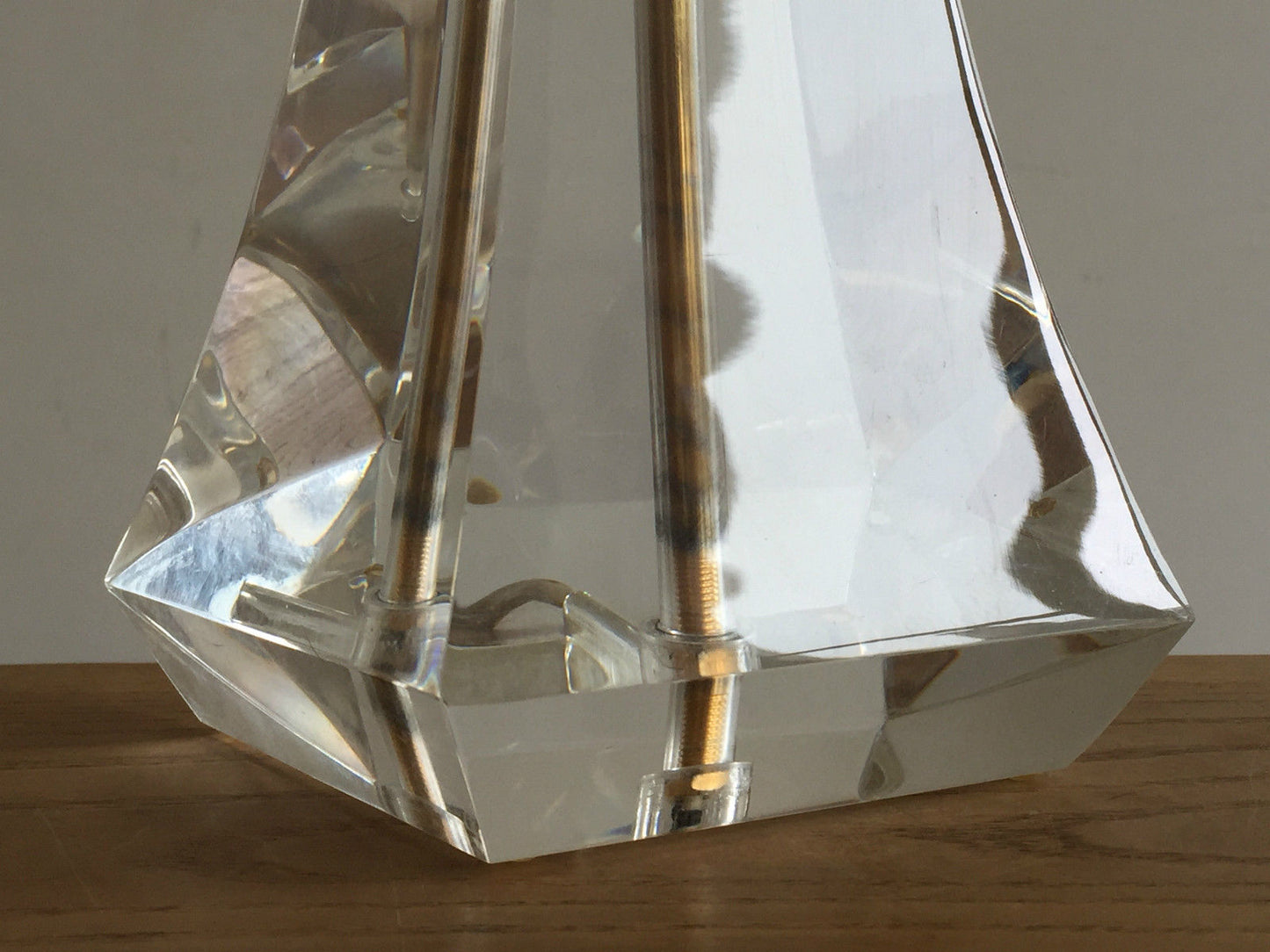 Large plexiglass table lamp 1970