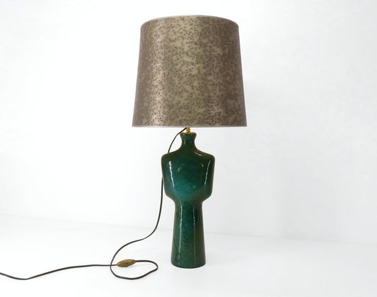 Emerald green glazed ceramic lamp by Jozef Franko, 1960