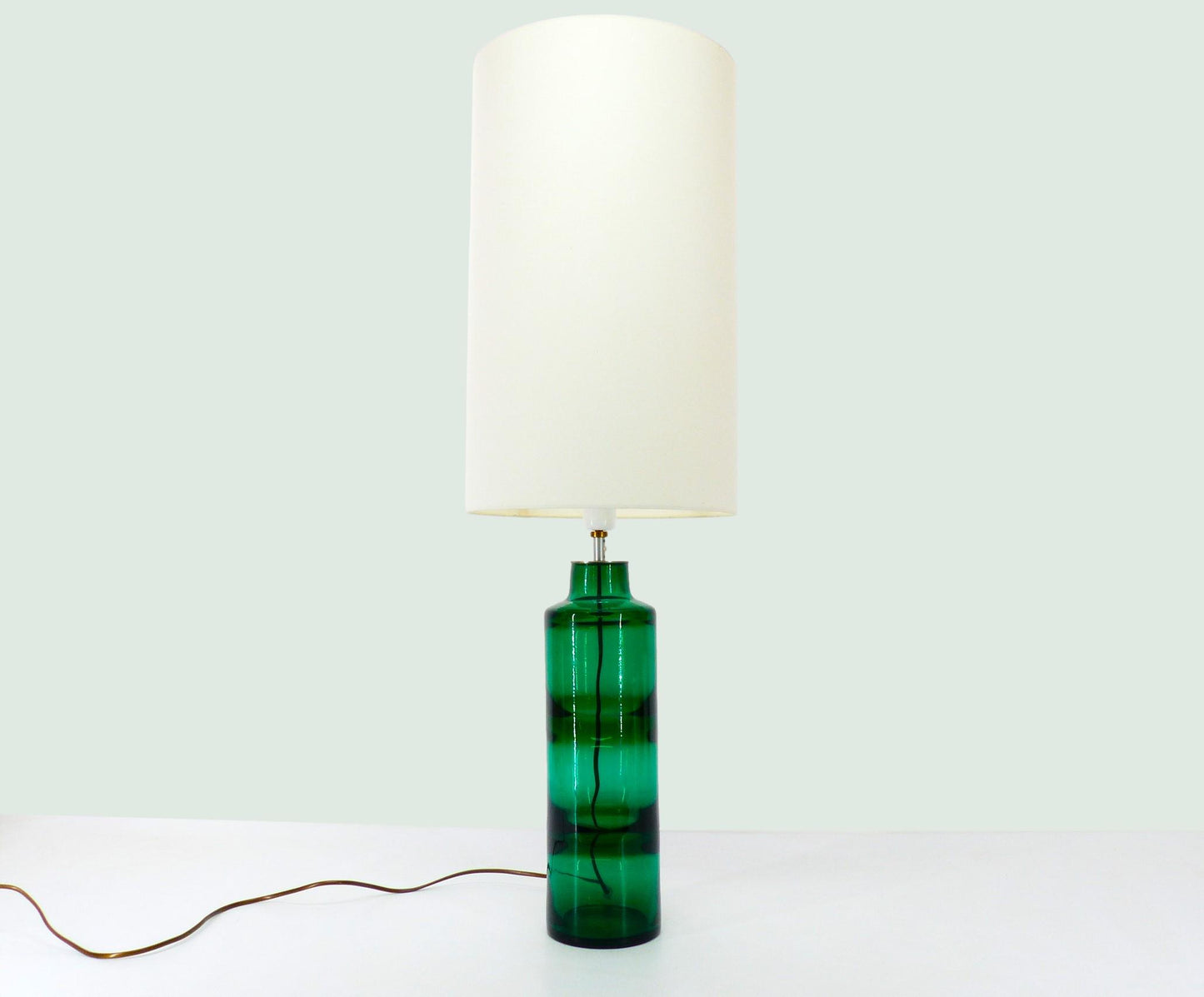 Lampe scandinave en verre incalmo vert Hadeland Glassverk - Høvik Verk 1960