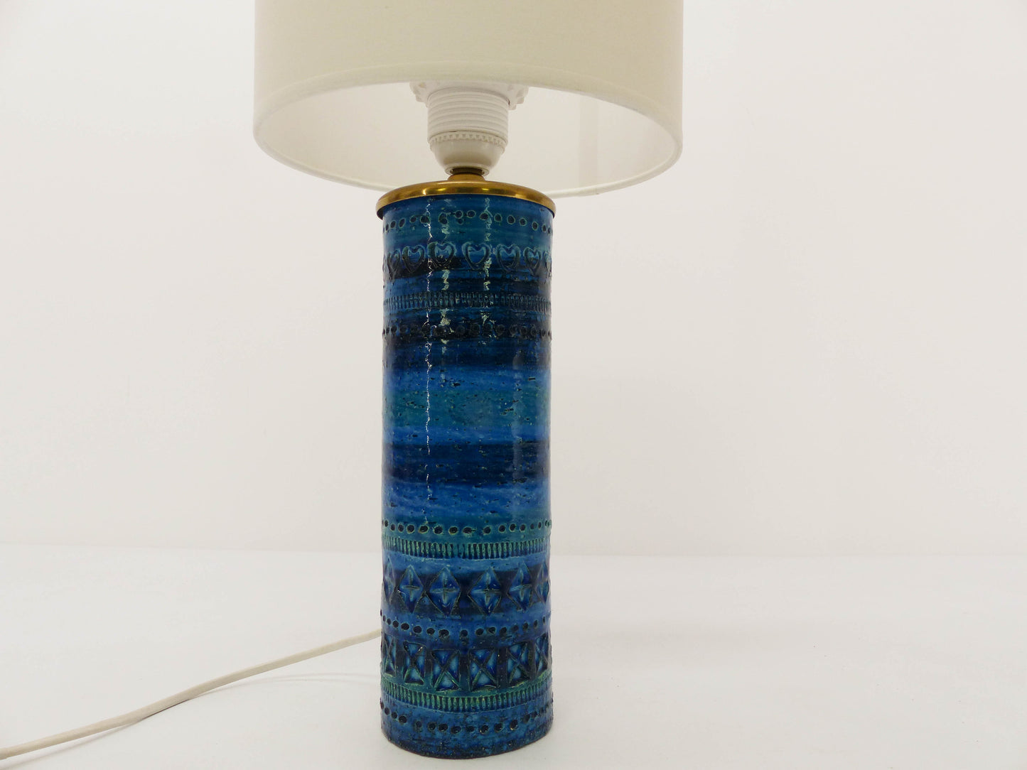 Lampe rouleau bleue Aldo Londi pour Bitossi 1960