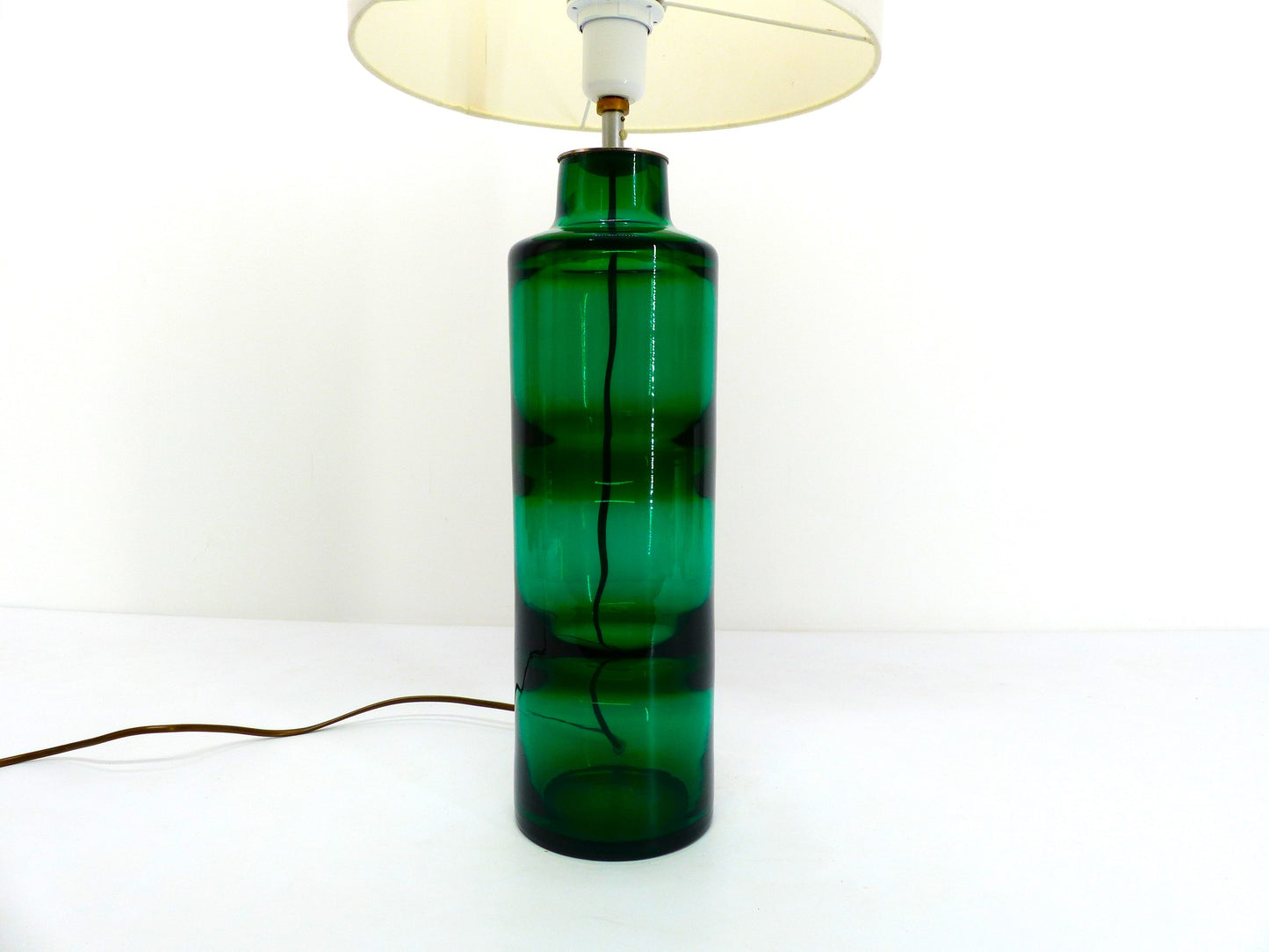 Scandinavian lamp in green incalmo glass Hadeland Glassverk - Høvik Verk 1960