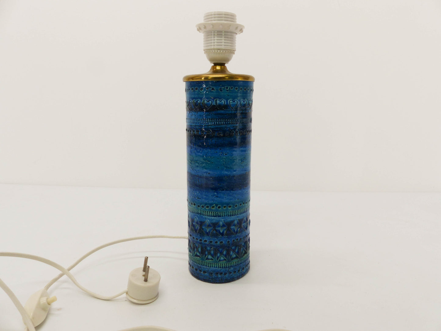 Lampe rouleau bleue Aldo Londi pour Bitossi 1960