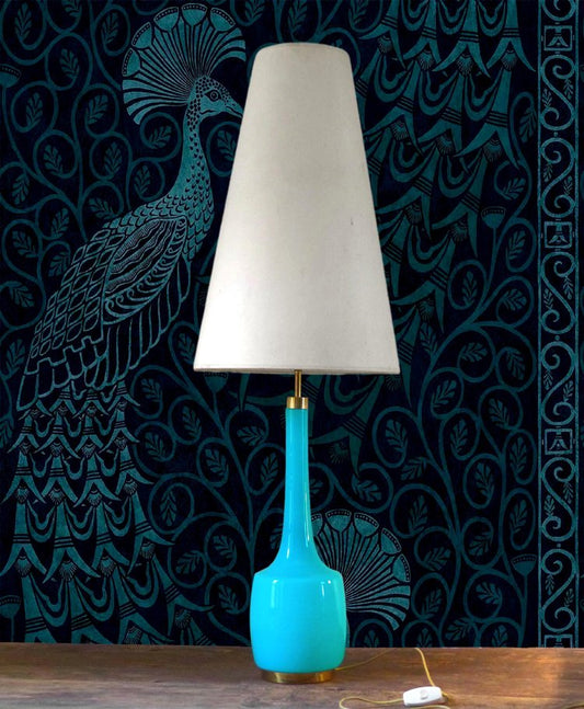 Scandinavian lamp base by Svend Aage Holm Sørensen in blue glass