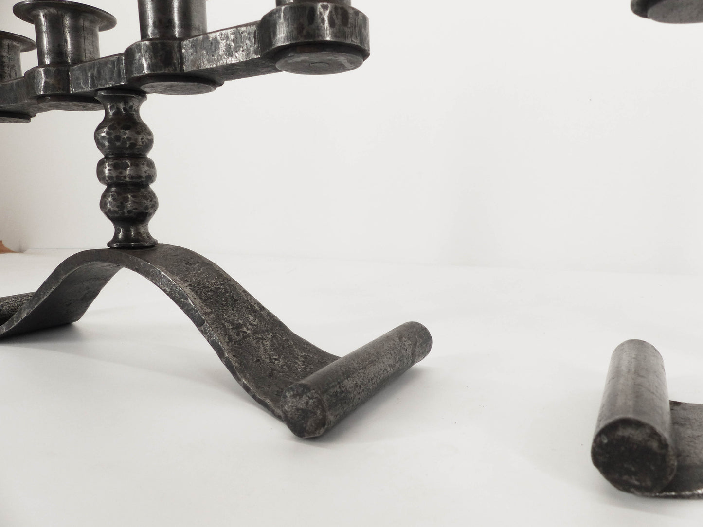 Pair of Charles Piguet brutalist wrought iron candlesticks