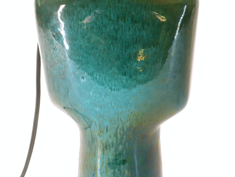 Emerald green glazed ceramic lamp by Jozef Franko, 1960