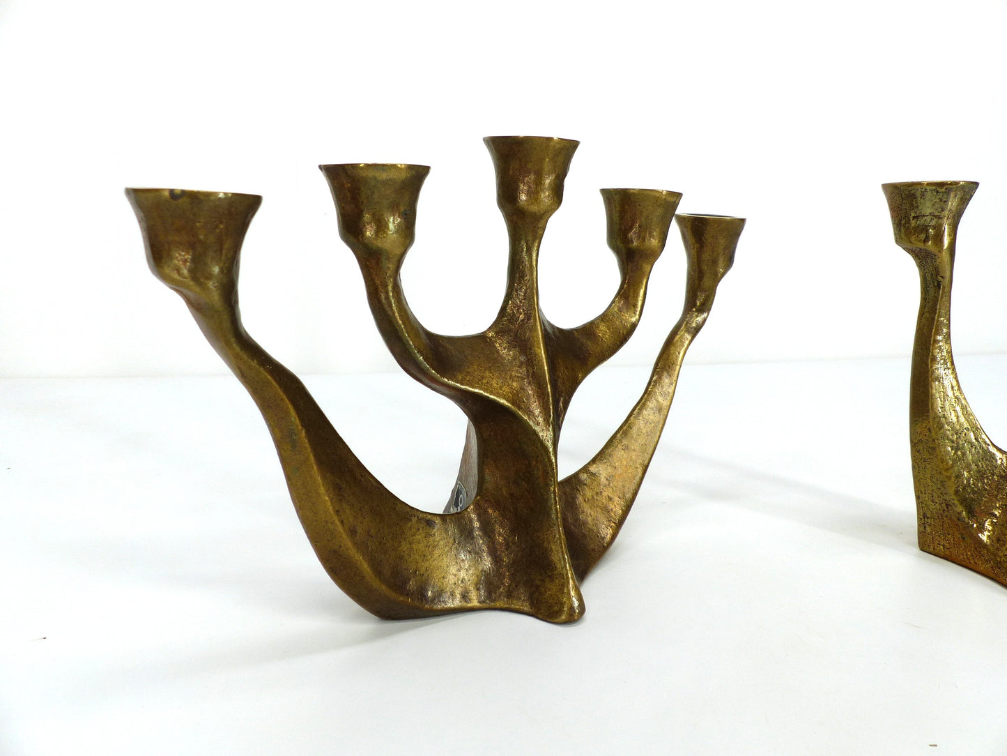 Set de chandeliers brutalistes en bronze Horst Dalbeck 1960