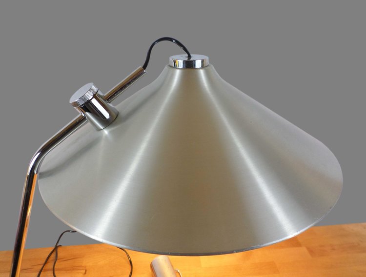 GRANDE LAMPE CHROMÉ 1970 AVEC CONTREPOIDS