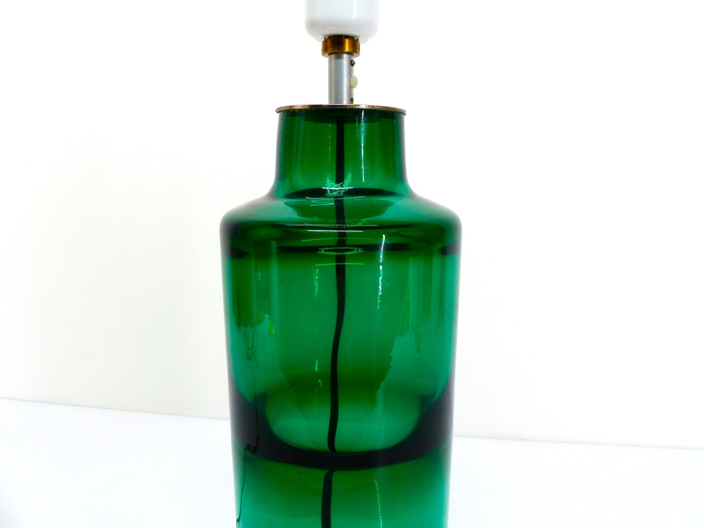 Scandinavian lamp in green incalmo glass Hadeland Glassverk - Høvik Verk 1960