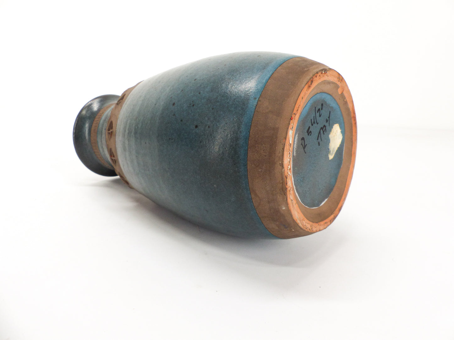 Vase en céramique émaillée bleue Bitossi 1960