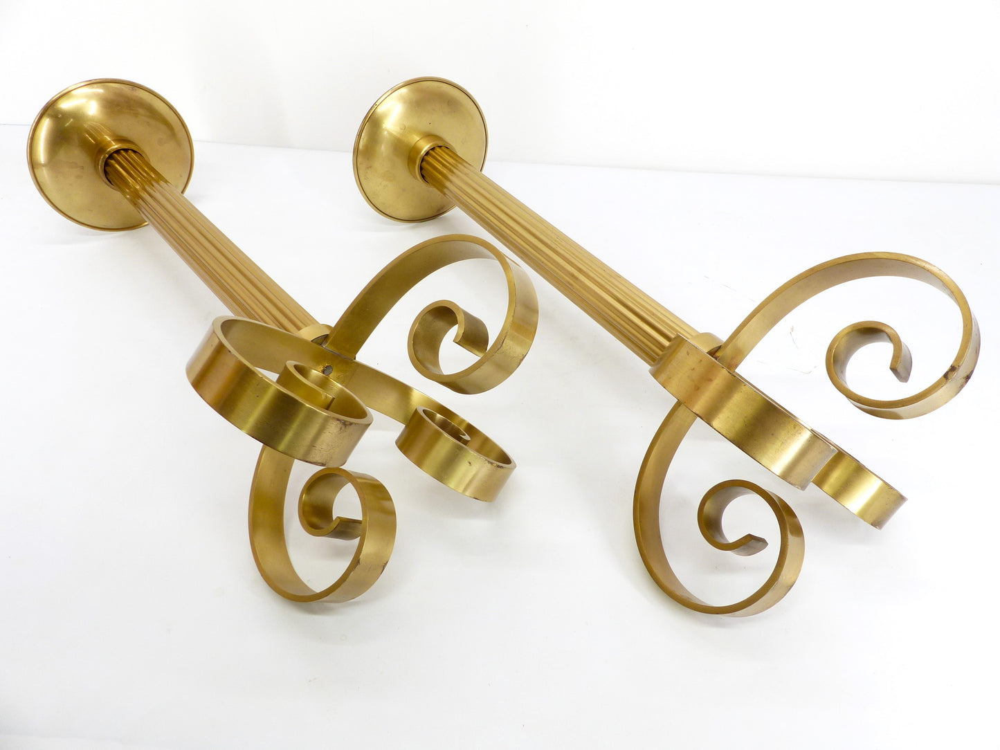 Pair of XXL Scandinavian brass candlesticks Ivar Ålenius Björk for Ystad Metall 1960