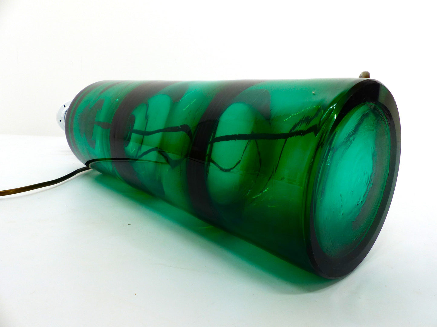 Scandinavian lamp in green incalmo glass Hadeland Glassverk - Høvik Verk 1960