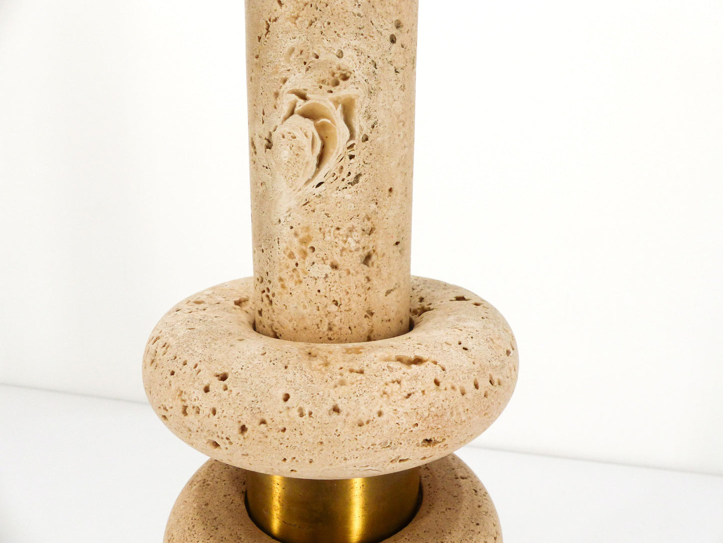 KINETIC SCULPTURE LAMP BASE IN TRAVERTINE 1970