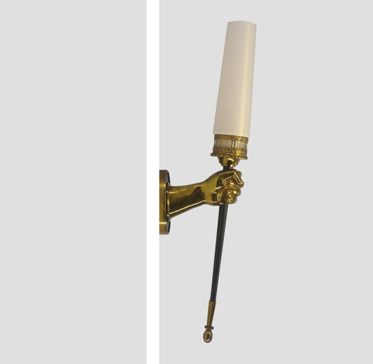  Neo-Classical Hand Torch Wall Sconce