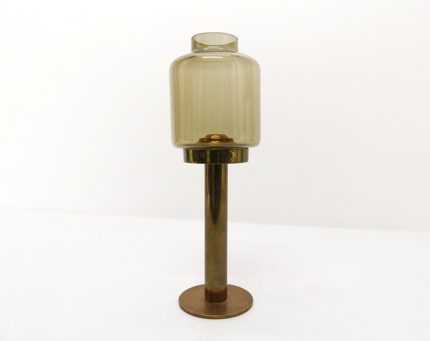 Hans-Agne Jakobsson smoked glass candle holder for Markaryd model L-102/32 - 1960s