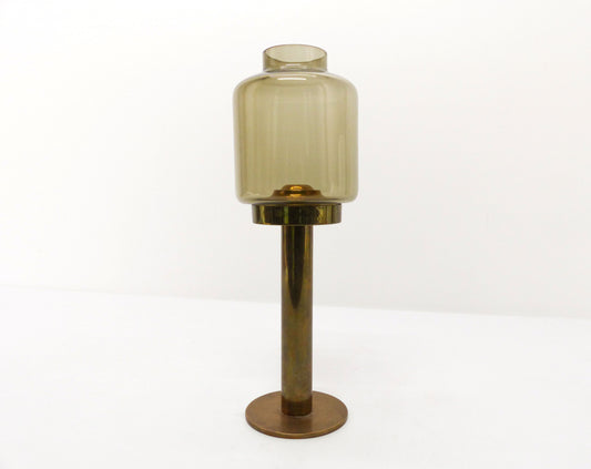 Hans-Agne Jakobsson smoked glass candle holder for Markaryd model L-102/32 - 1960s