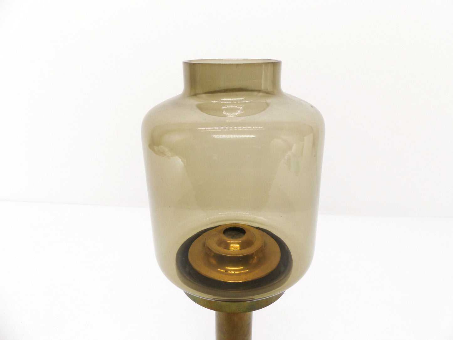 Hans-Agne Jakobsson smoked glass candle holder for Markaryd model L-102/32 - 1960s