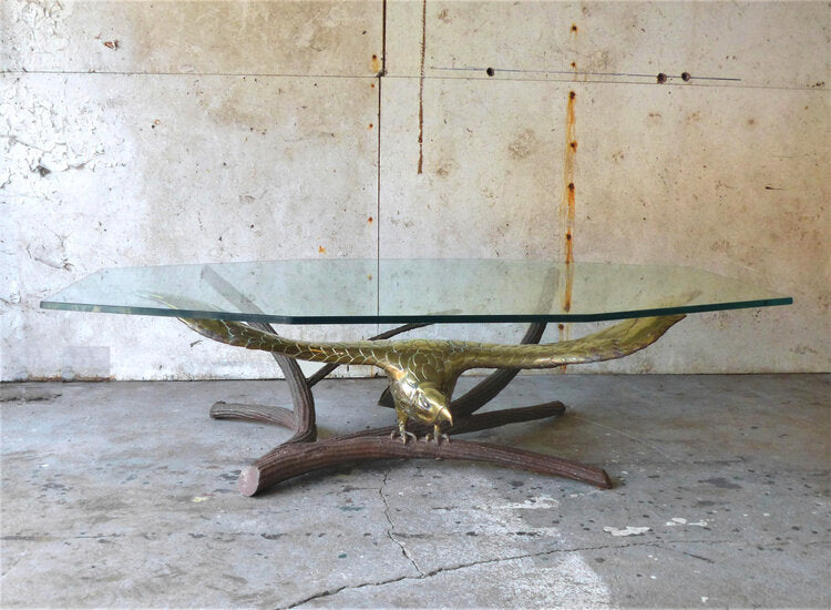 TABLE BASSE BRUTALISTE AIGLE ALAIN CHERVET