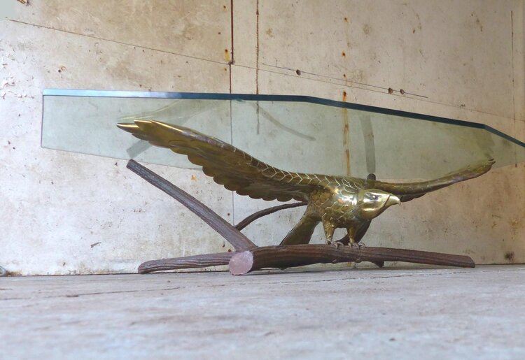 TABLE BASSE BRUTALISTE AIGLE ALAIN CHERVET