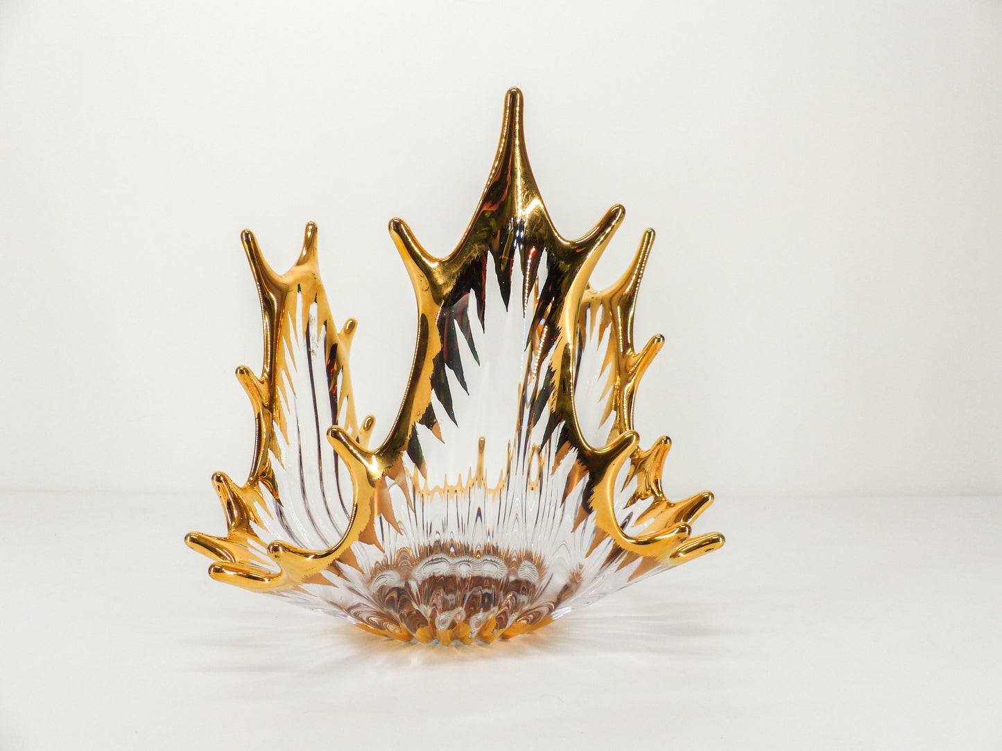 Bayel crystal and gilding splash bowl, Cristallerie Royale de Champagne 1950