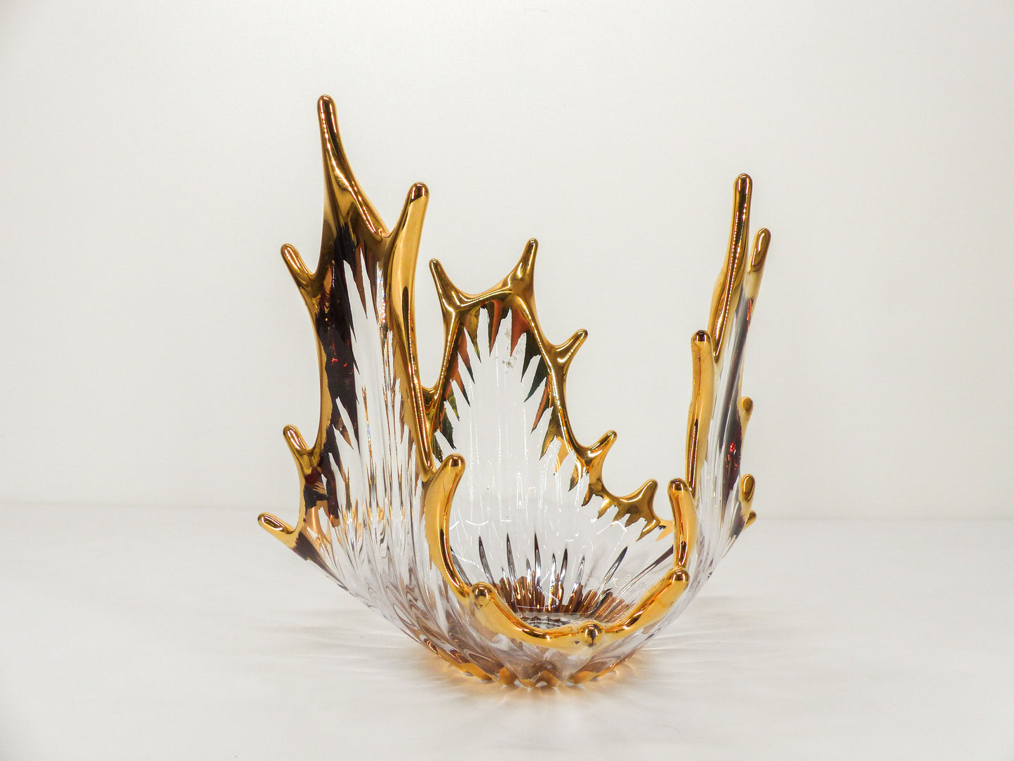 Bayel crystal and gilding splash bowl, Cristallerie Royale de Champagne 1950