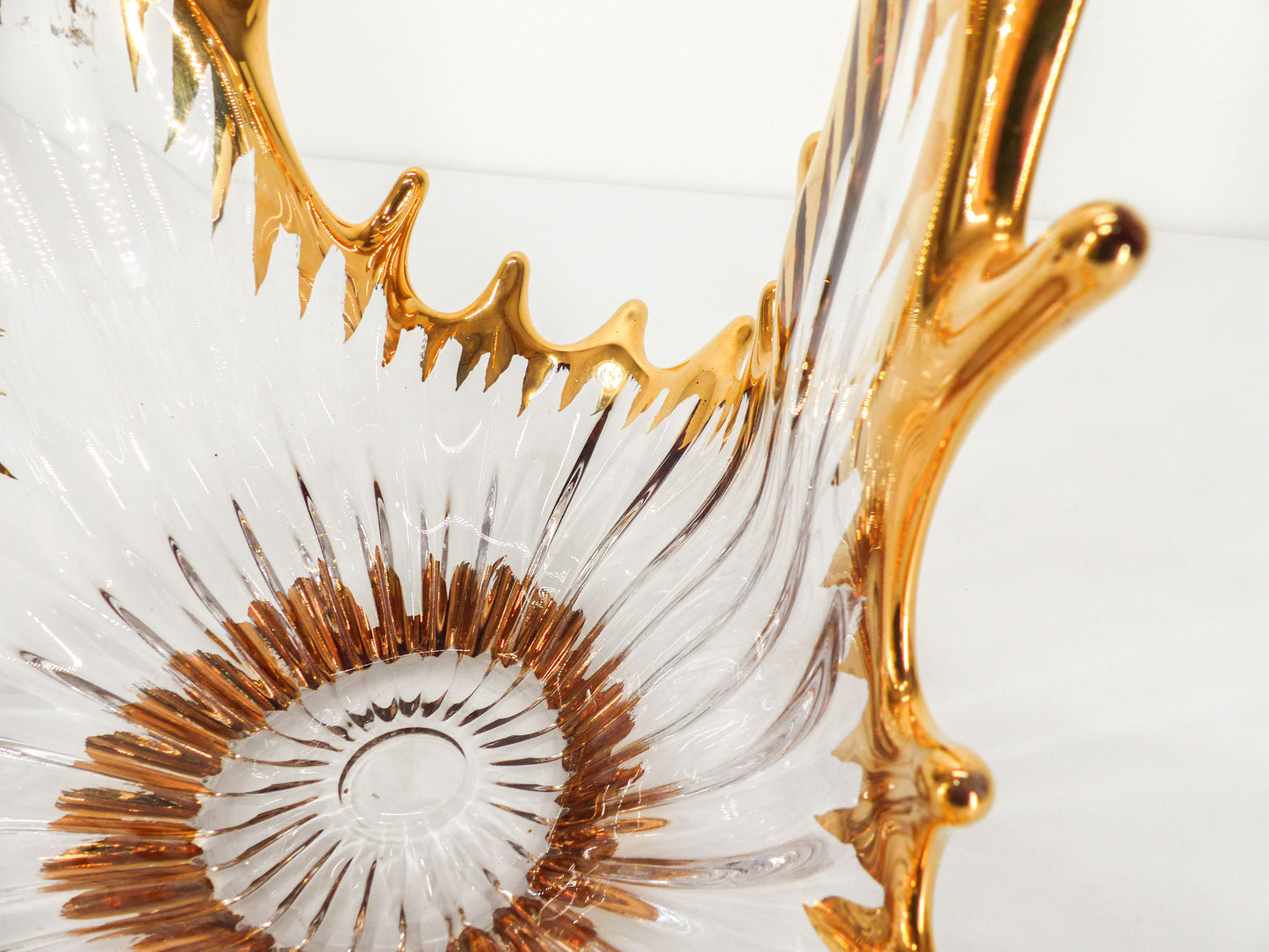 Bayel crystal and gilding splash bowl, Cristallerie Royale de Champagne 1950