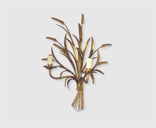 PAIR OF COCO CHANEL GOLDEN WHEAT SHEARS Sconces