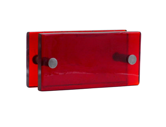 DOUBLE RED GLASS SHOP HANDLE 1970