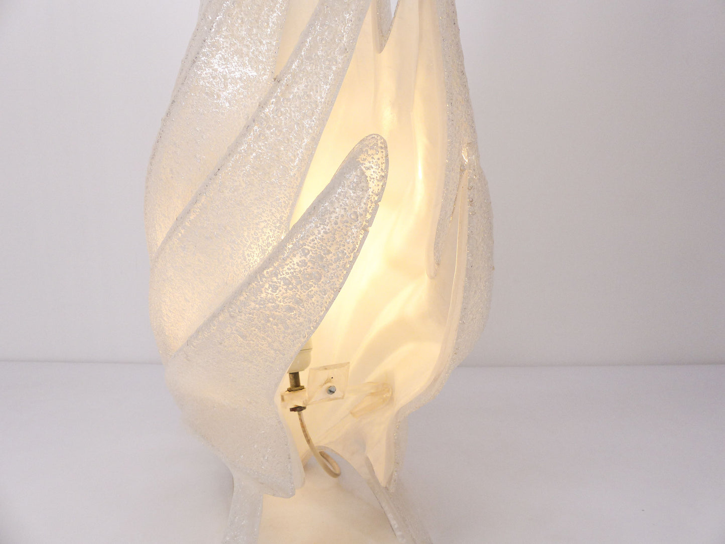 Maison Rougier XXL perplex and bubbled plexiglass lamp 1970