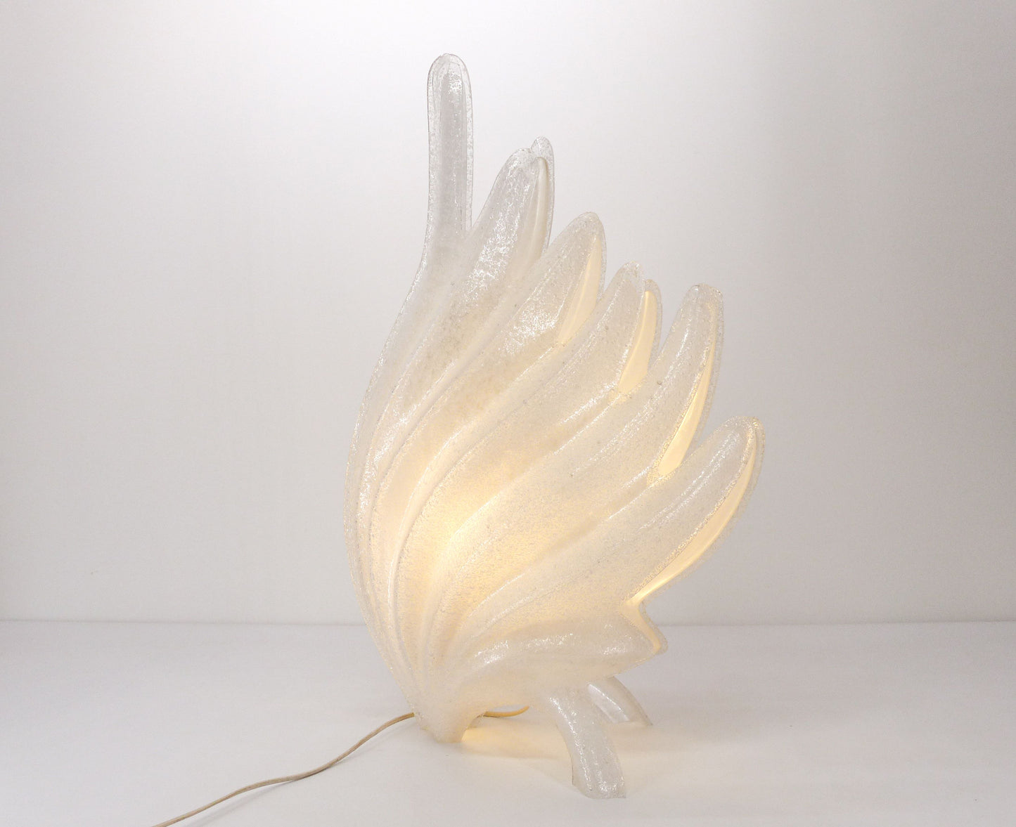 Maison Rougier XXL perplex and bubbled plexiglass lamp 1970