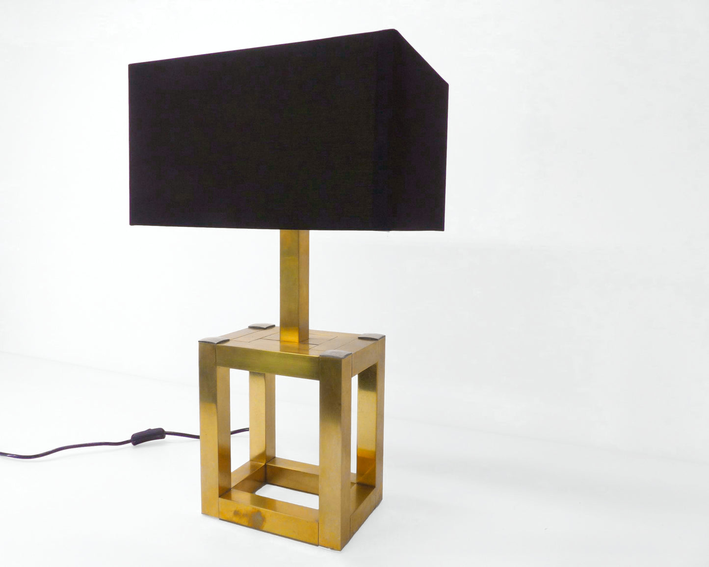 CUBIC BRASS TABLE LAMP 1980