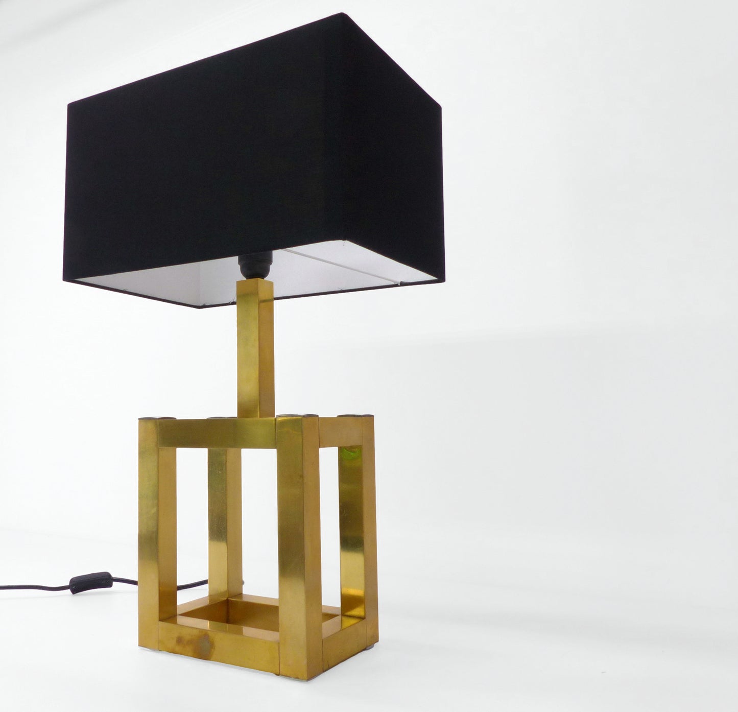 CUBIC BRASS TABLE LAMP 1980