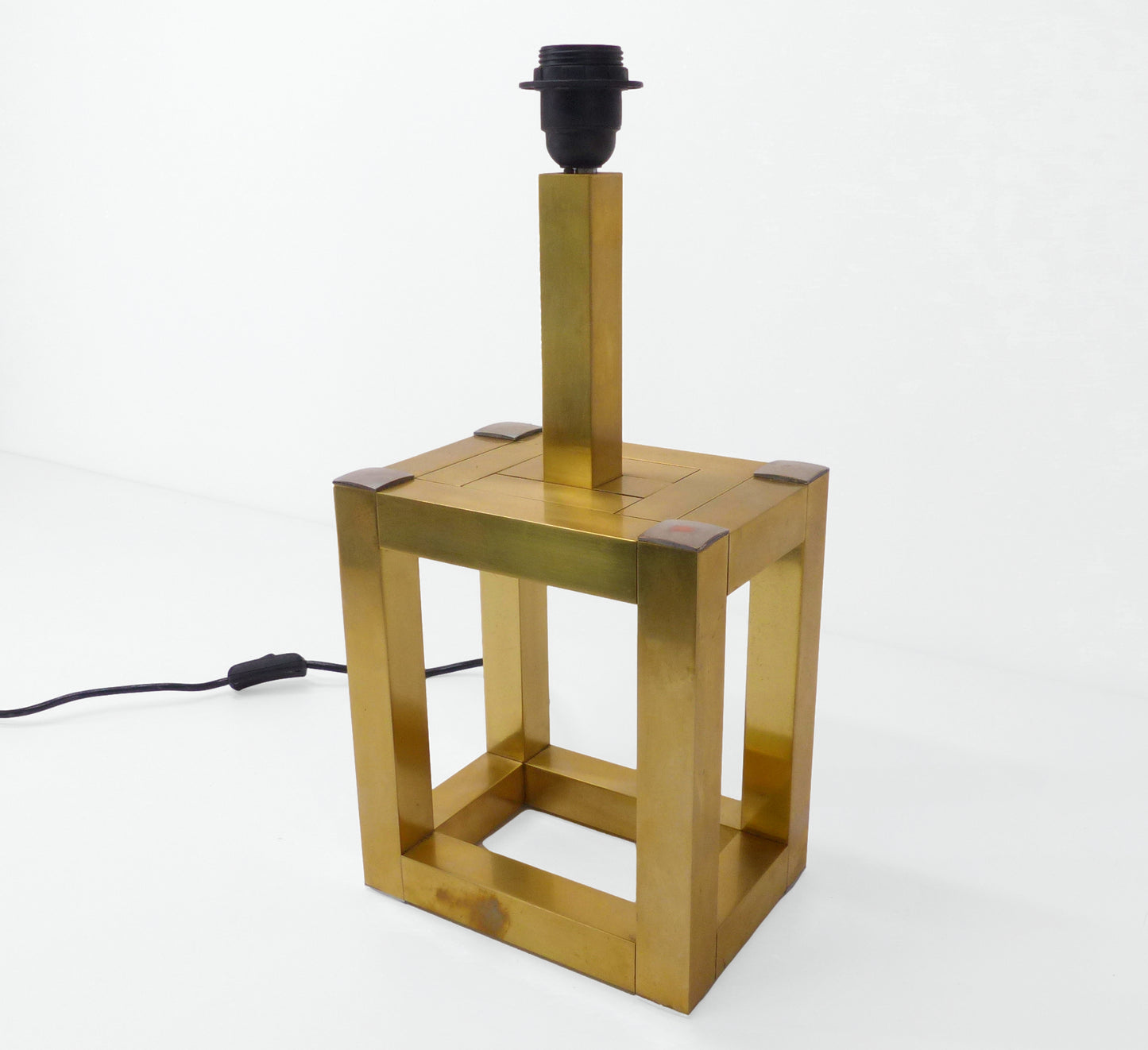 CUBIC BRASS TABLE LAMP 1980