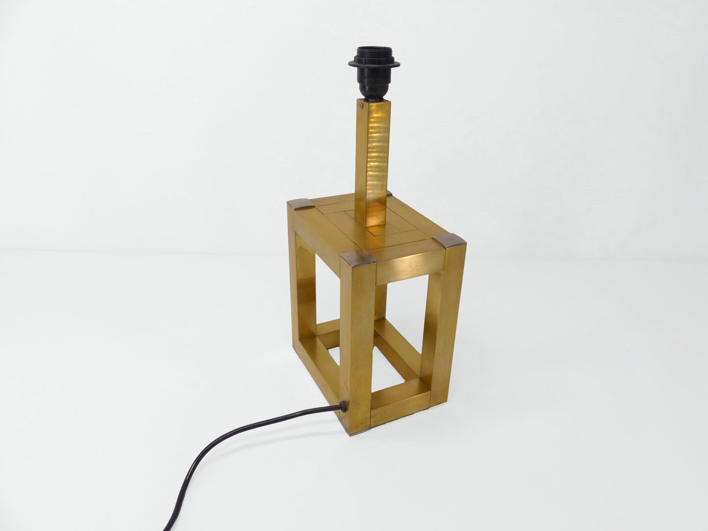 CUBIC BRASS TABLE LAMP 1980