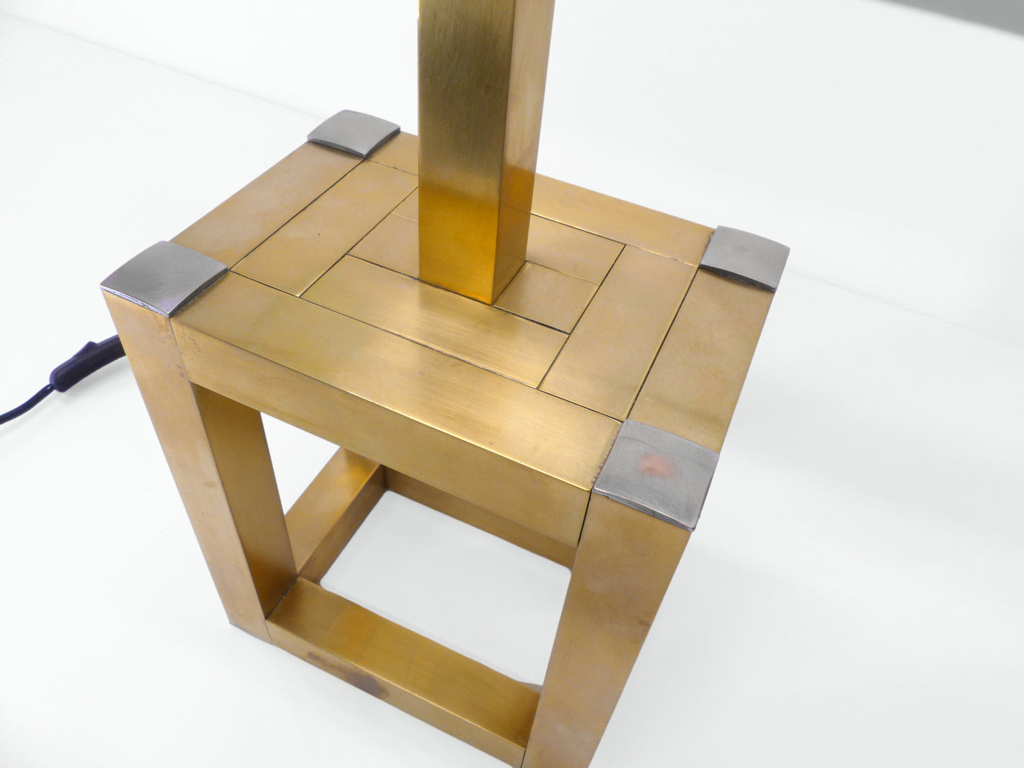 CUBIC BRASS TABLE LAMP 1980