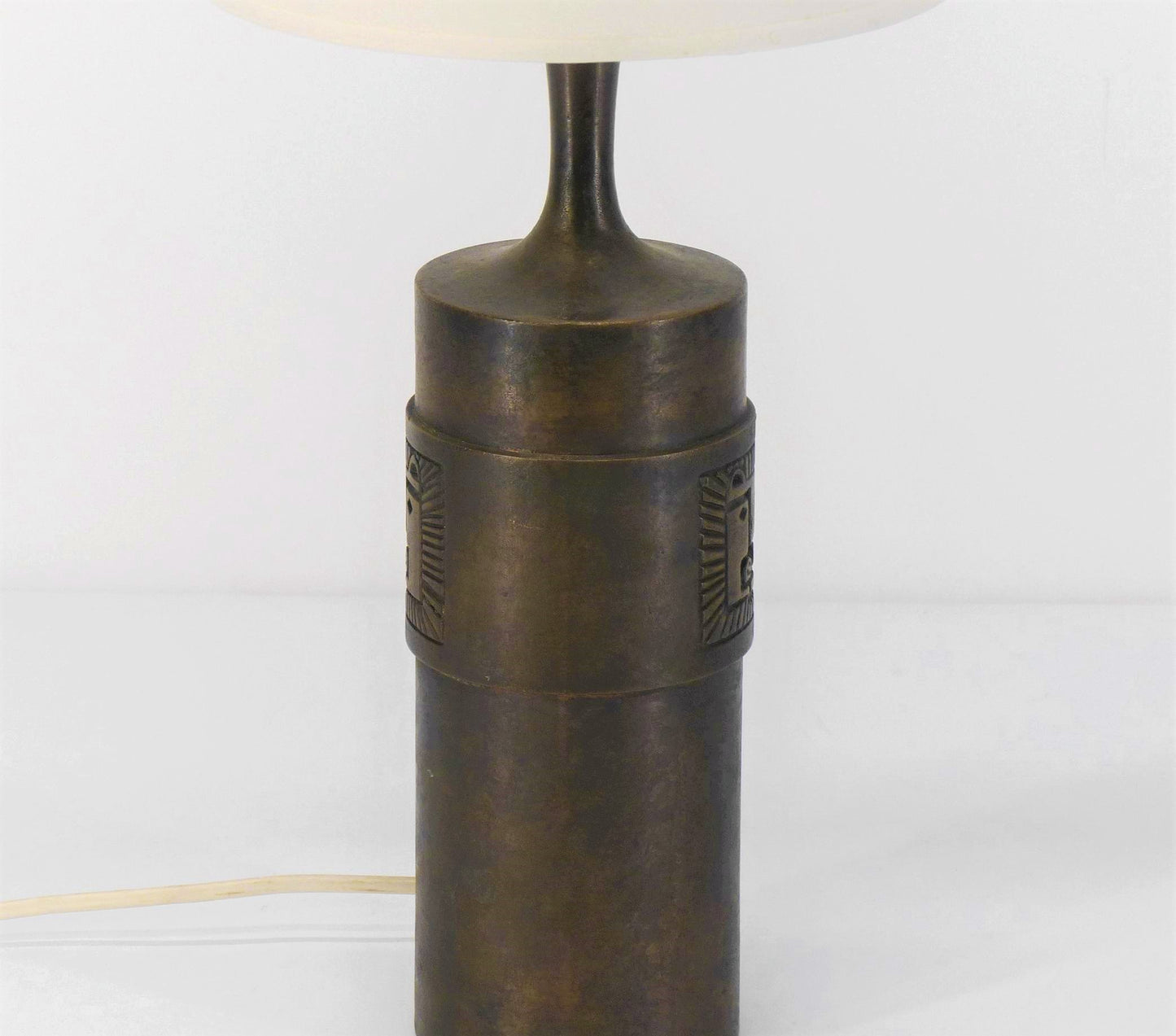 LAMPE BRUTALISTE SCANDINAVE EN BRONZE STIG BLOMBERG TÊTE DE LION 1960