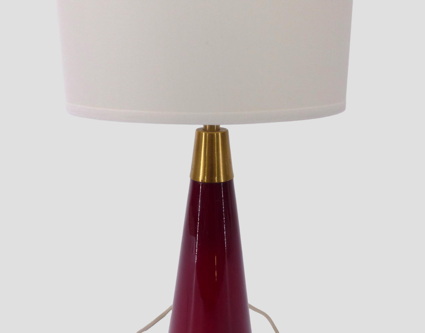 LAMPE SCANDINAVE EN VERRE ROUGE KASTRUP DANEMARK 1960