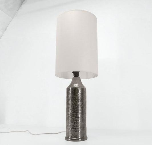 PIED DE LAMPE EN CÉRAMIQUE ARGENTÉ PAR BITOSSI POUR BERGBOMS 1960