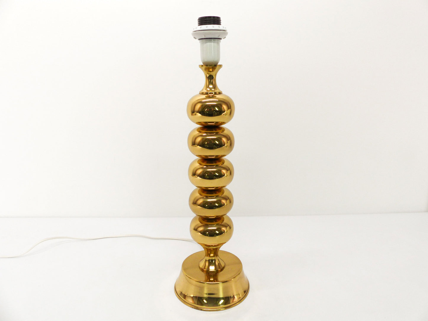 Scandinavian ball lamp base in golden brass ENCO 1960