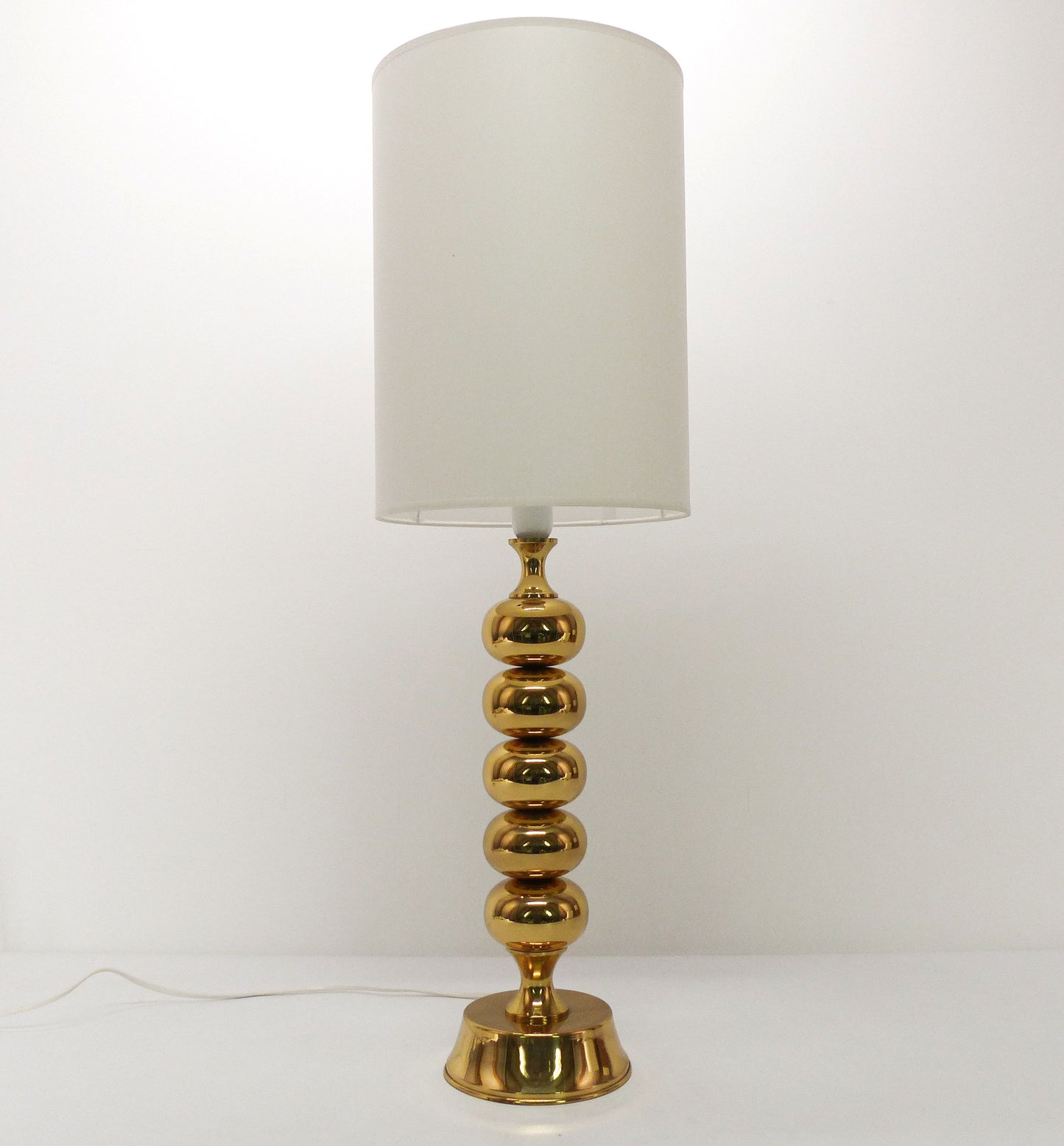 Scandinavian ball lamp base in golden brass ENCO 1960