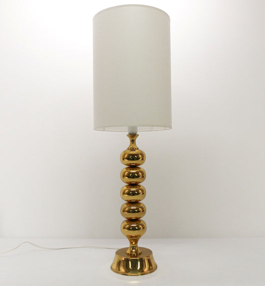 Scandinavian ball lamp base in golden brass ENCO 1960