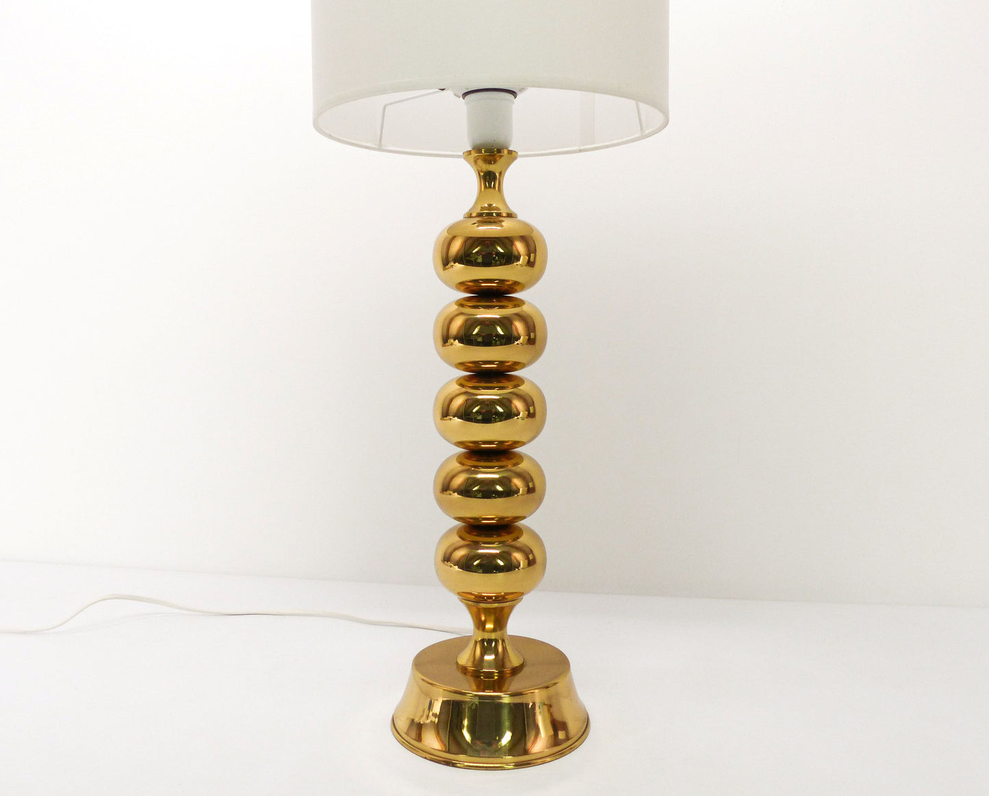 Scandinavian ball lamp base in golden brass ENCO 1960