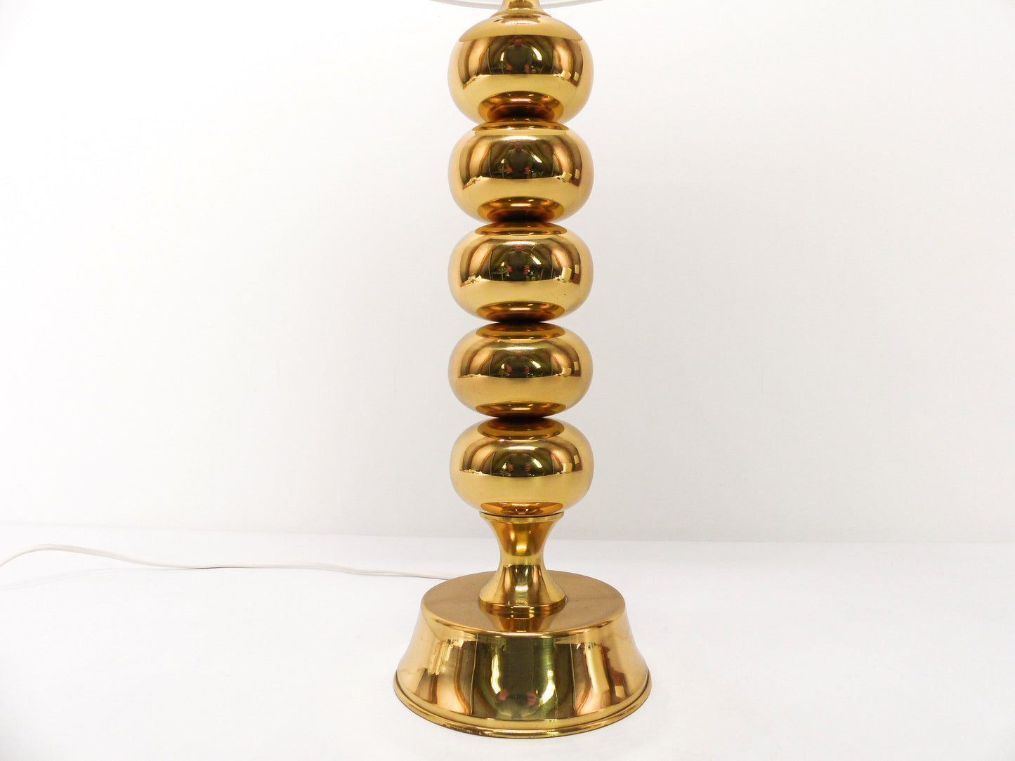 Scandinavian ball lamp base in golden brass ENCO 1960